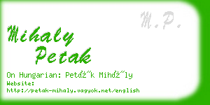 mihaly petak business card